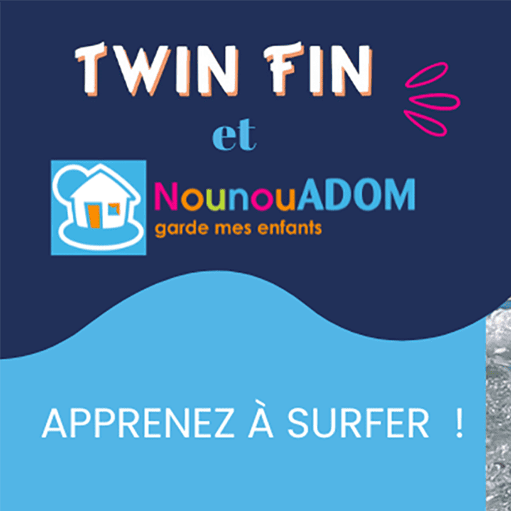 NOUNOU ADOM prend la vague grâce à un partenariat avec Twin Fin aux Sables d’Olonne !