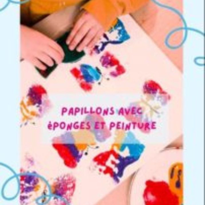 Papillons avec éponges et peinture