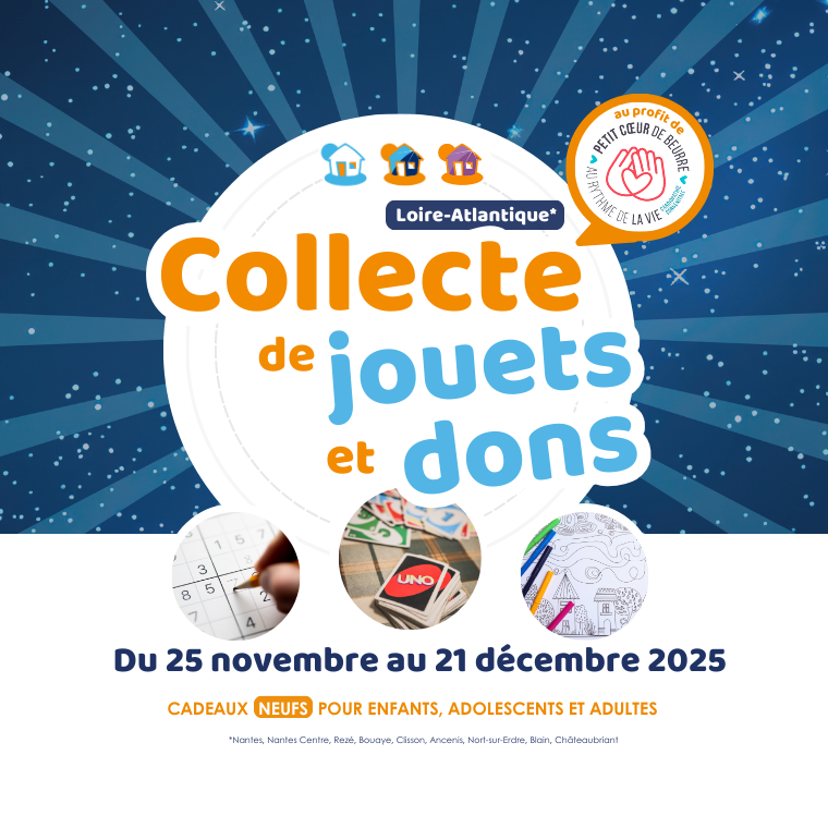 Collecte de Noël : NOUNOU ADOM 44 s’engage avec Petit Cœur de Beurre